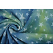Sweatstoff Tie Dye Sterne Grün Jeans