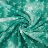 Sweatstoff Tie Dye Sterne Meergrün Sweatstoff Tie Dye Sterne Meergrün