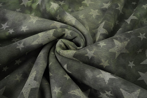 Sweatstoff Tie Dye Sterne Armeegrün Sweatstoff Tie Dye Sterne Armeegrün