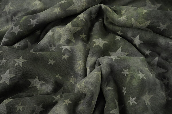 Sweatstoff Tie Dye Sterne Armeegrün Sweatstoff Tie Dye Sterne Armeegrün