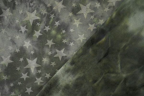 Jogging Tie Dye Sterren Army Groen