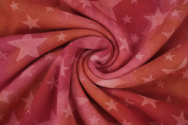 Sweatstoff Tie Dye Sterne Rot