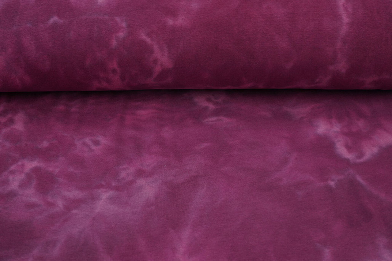 Sweatstoff Tie Dye Dunkel Altrosa Sweatstoff Tie Dye Dunkel Altrosa