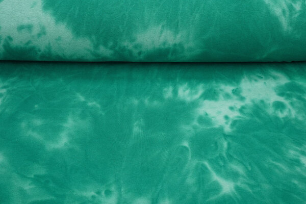 Sweatstoff Tie Dye Meergrün