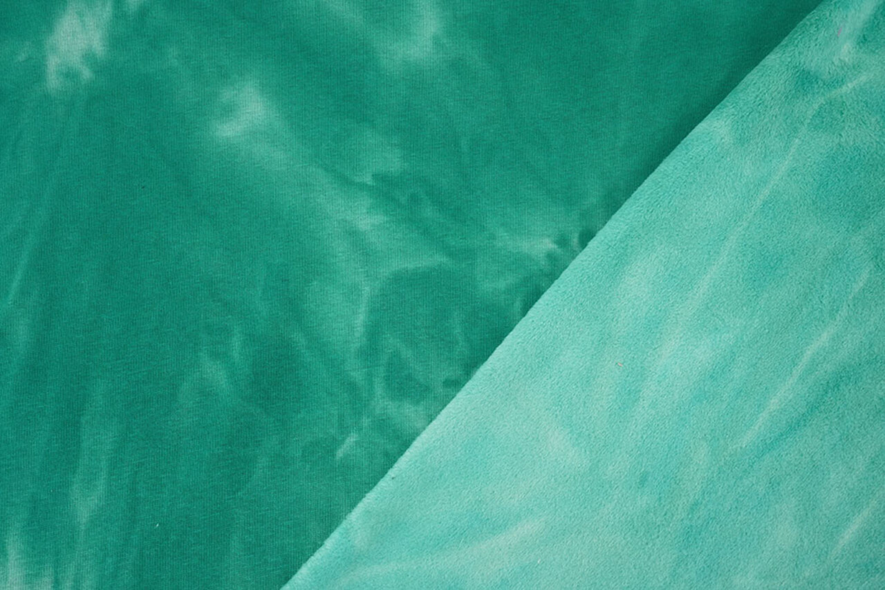 Sweatstoff Tie Dye Meergrün