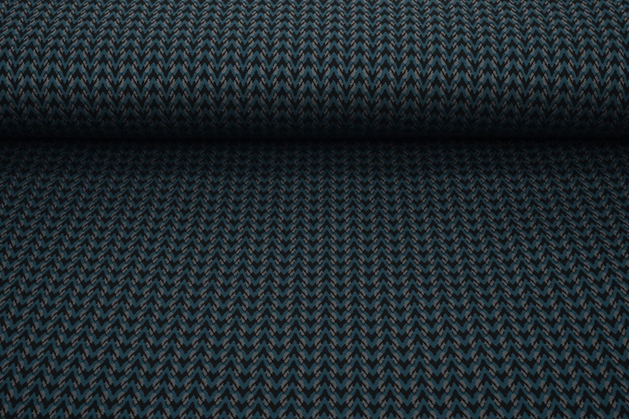 Viscose Jacquard Zigana 3-Tone Petrol Viscose Jacquard Zigana 3-Tone Petrol