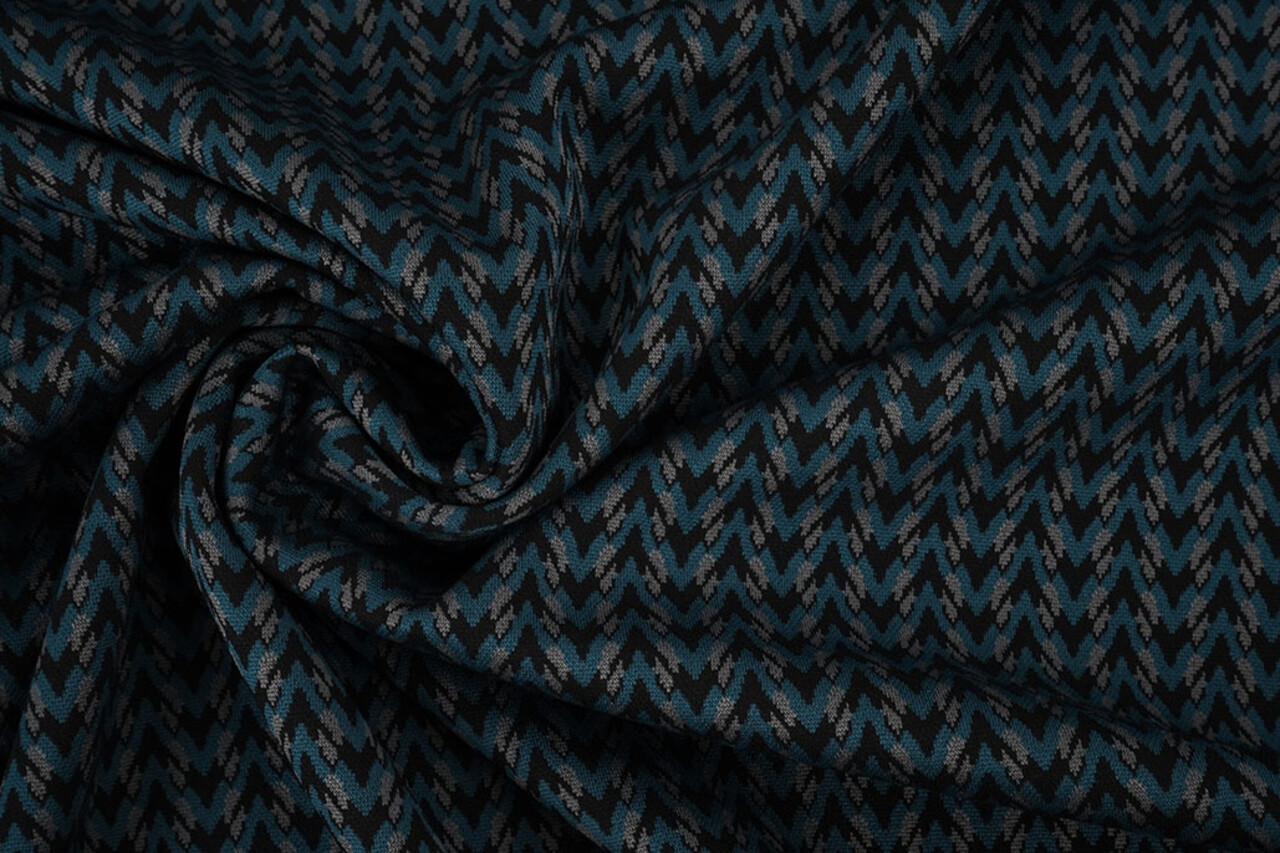 Viscose Jacquard Zigana 3-Tone Petrol Viscose Jacquard Zigana 3-Tone Petrol