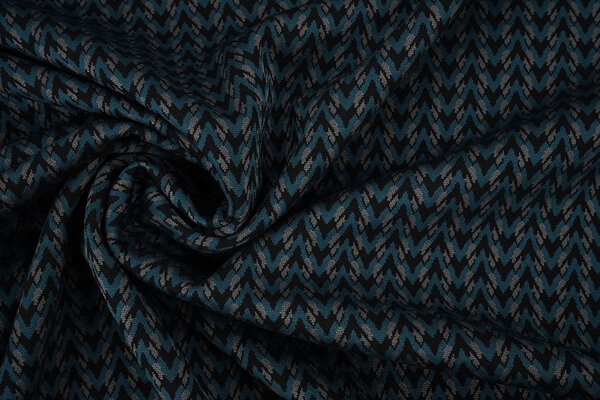 Viskose Jacquard Zigana 3-Tone Petrol Viskose Jacquard Zigana 3-Tone Petrol