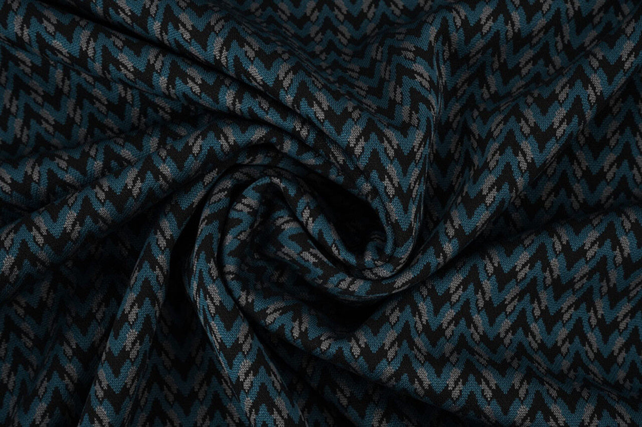 Viscose Jacquard Zigana 3-Tone Petrol Viscose Jacquard Zigana 3-Tone Petrol