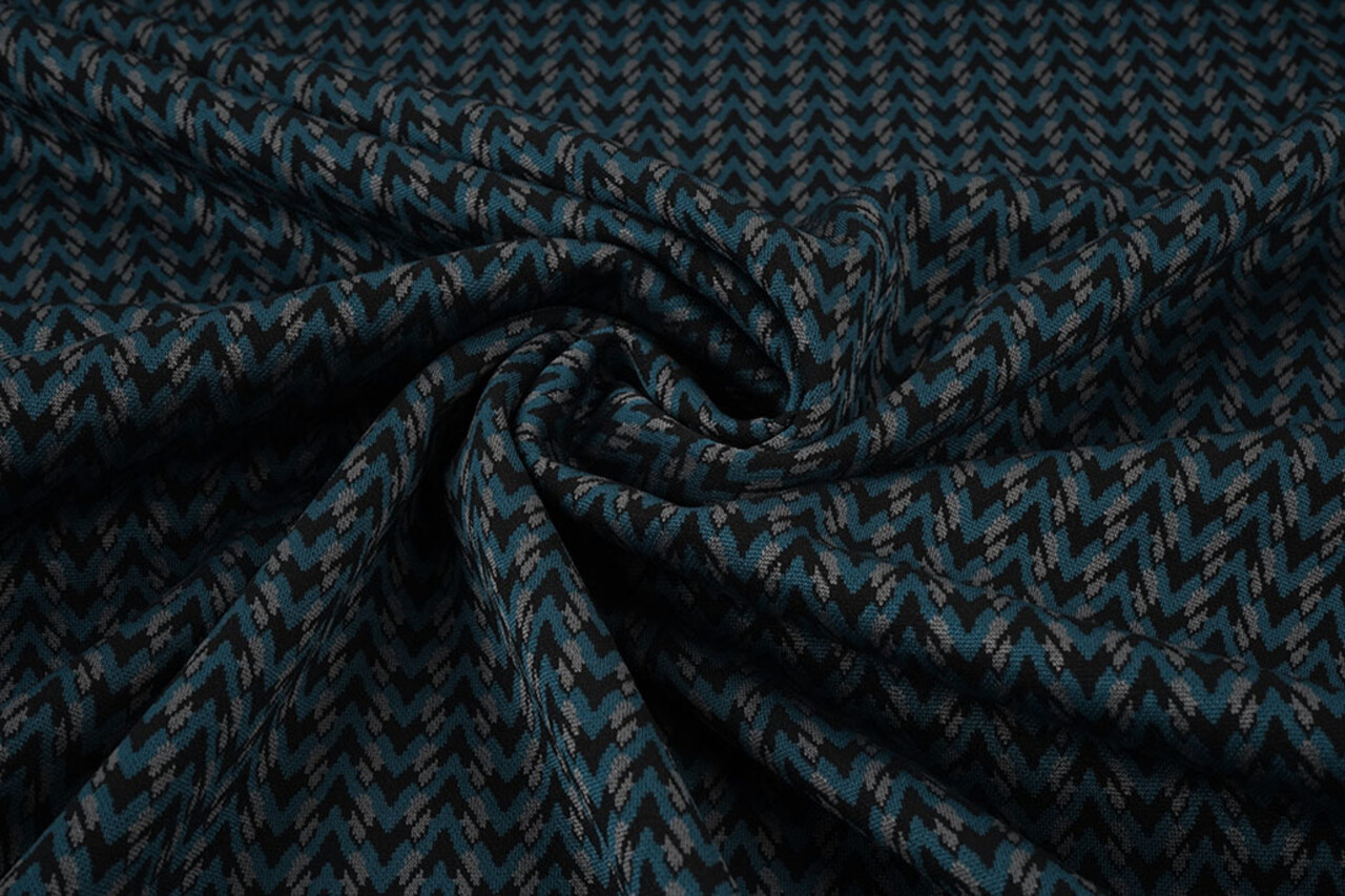 Viskose Jacquard Zigana 3-Tone Petrol Viskose Jacquard Zigana 3-Tone Petrol