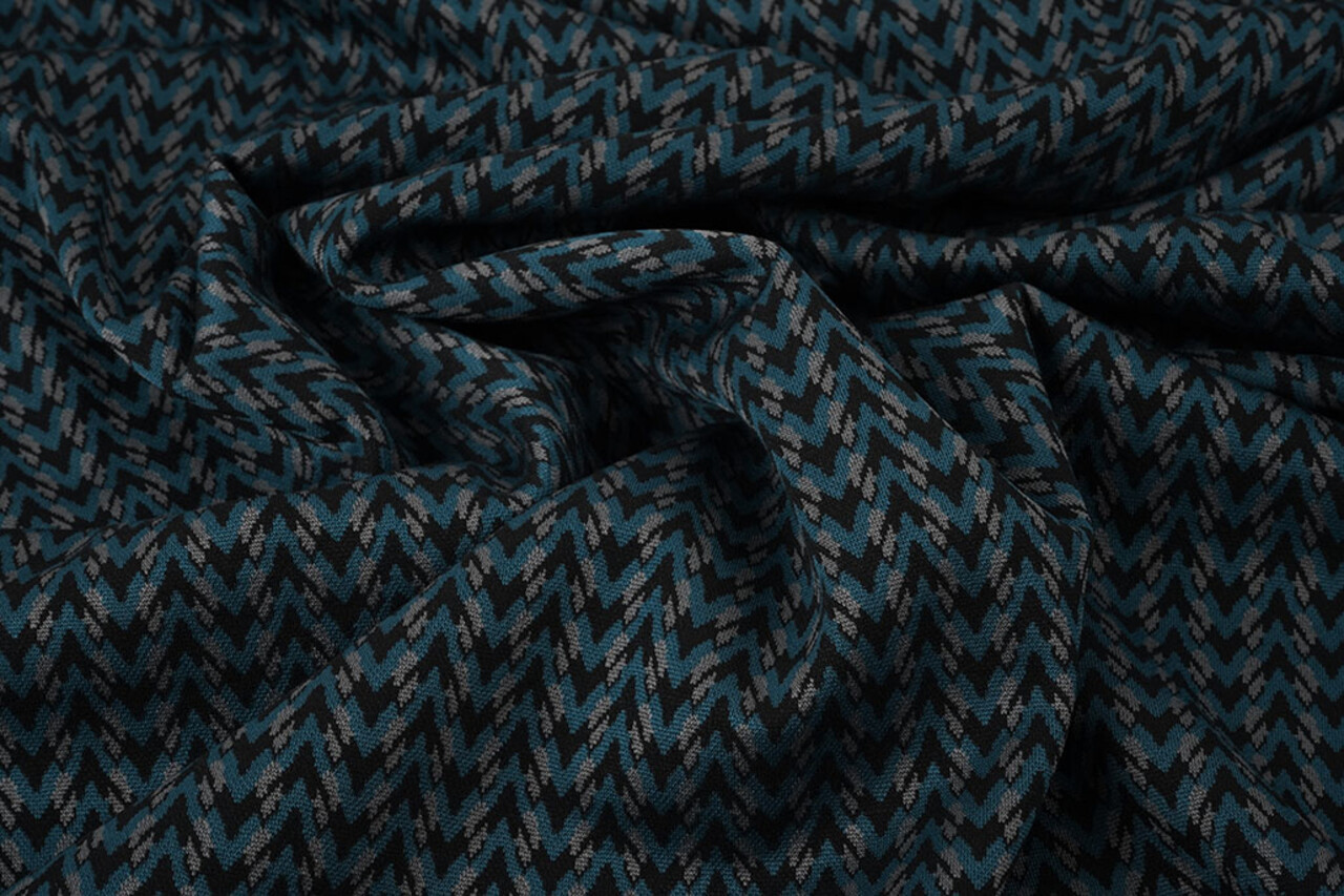 Viskose Jacquard Zigana 3-Tone Petrol Viskose Jacquard Zigana 3-Tone Petrol