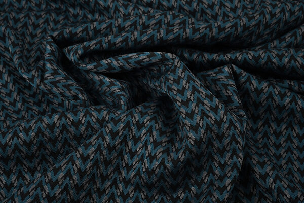 Viskose Jacquard Zigana 3-Tone Petrol Viskose Jacquard Zigana 3-Tone Petrol