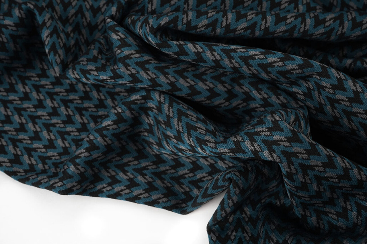 Viskose Jacquard Zigana 3-Tone Petrol Viskose Jacquard Zigana 3-Tone Petrol