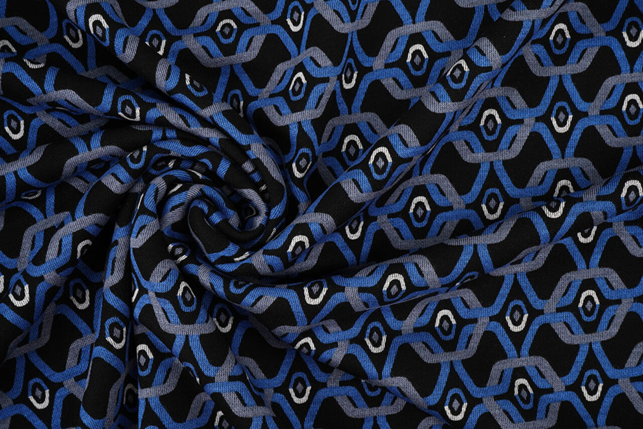 Viskose Punta Di Roma Retro Chain Blau Viskose Punta Di Roma Retro Chain Blau