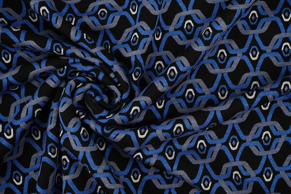 Viskose Punta Di Roma Retro Chain Blau Viskose Punta Di Roma Retro Chain Blau