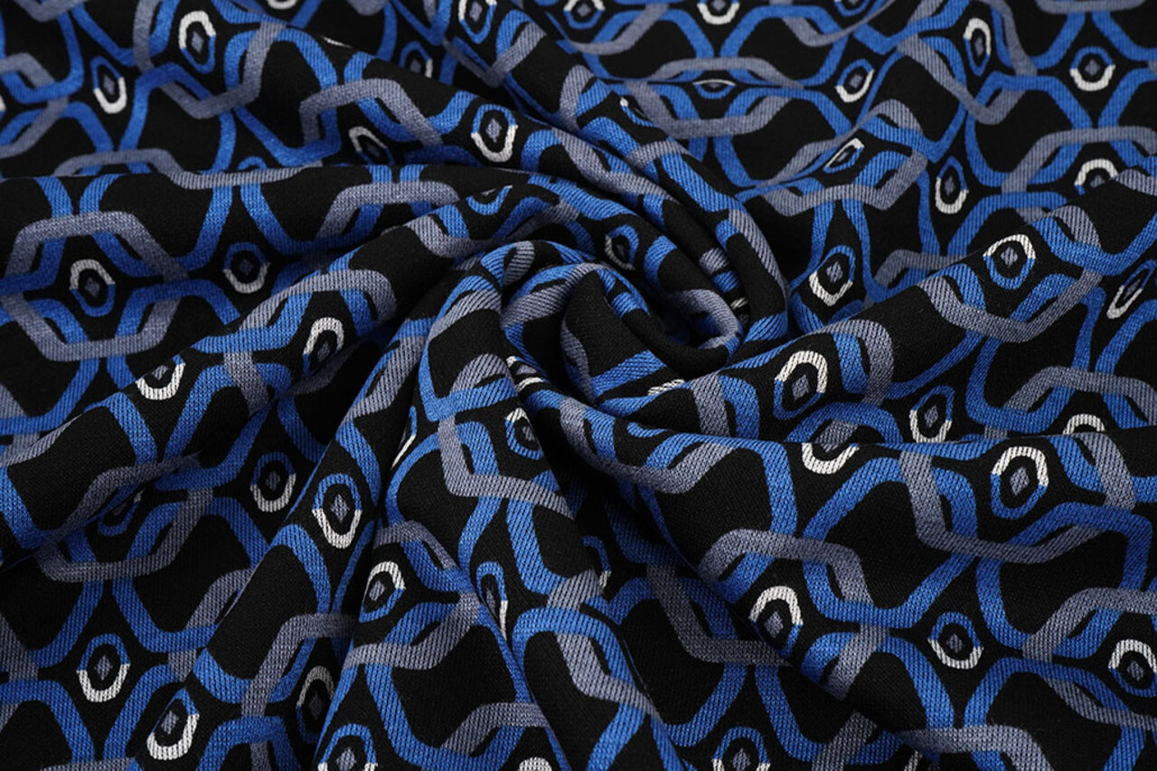 Viskose Punta Di Roma Retro Chain Blau Viskose Punta Di Roma Retro Chain Blau