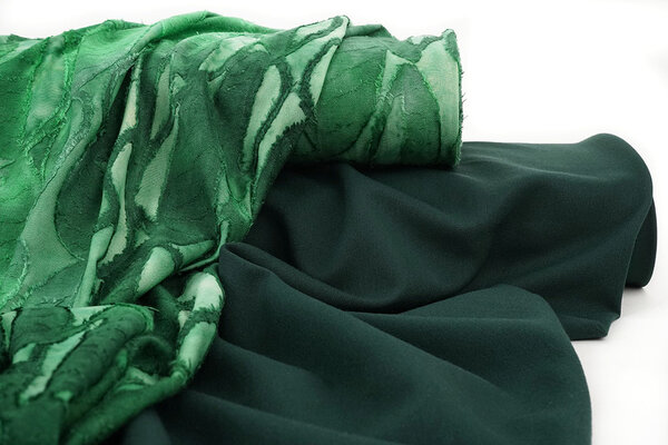 Tricot Viscose Tie Dye Jungle Grasgroen