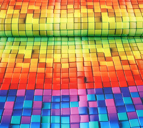 Oeko-Tex® Bi-Stretch Bedrukt Kleuren Mozaïek Oeko-Tex® Bi-Stretch Bedrukt Kleuren Mozaïek