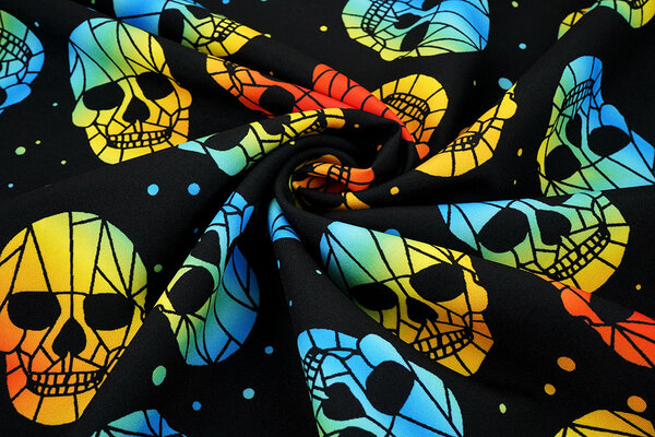 Oeko-Tex® Bi-Stretch Bedrukt Skull Oeko-Tex® Bi-Stretch Bedrukt Skull