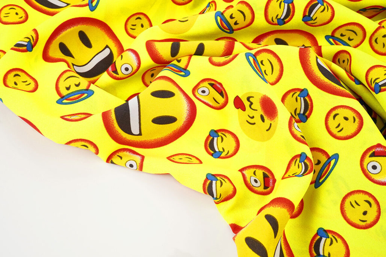 Oeko-Tex® Bi-Stretch Bedrukt Smileys Oeko-Tex® Bi-Stretch Bedrukt Smileys