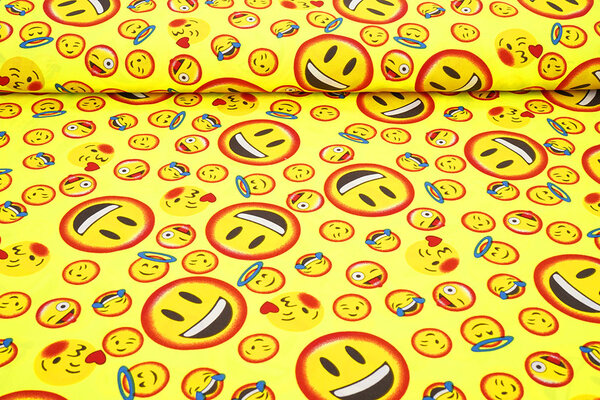 Oeko-Tex® Bi-Stretch Bedrukt Smileys Oeko-Tex® Bi-Stretch Bedrukt Smileys