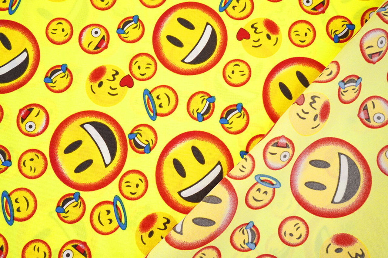 Oeko-Tex® Bi-Stretch Bedrukt Smileys Oeko-Tex® Bi-Stretch Bedrukt Smileys