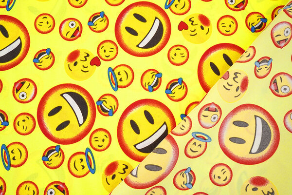 Oeko-Tex® Bi-Stretch Bedrukt Smileys Oeko-Tex® Bi-Stretch Bedrukt Smileys