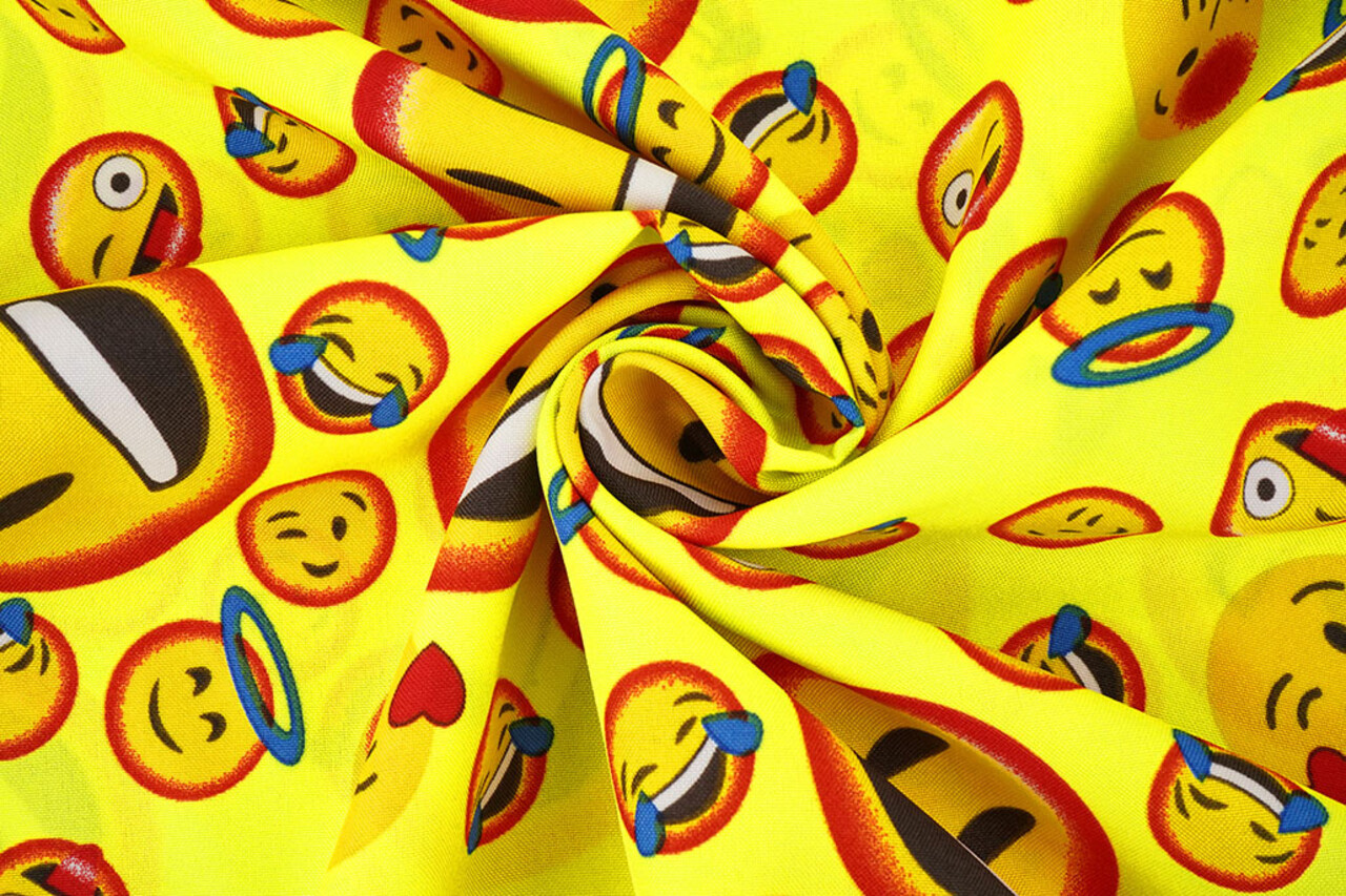 Oeko-Tex® Bi-Stretch Bedrukt Smileys Oeko-Tex® Bi-Stretch Bedrukt Smileys