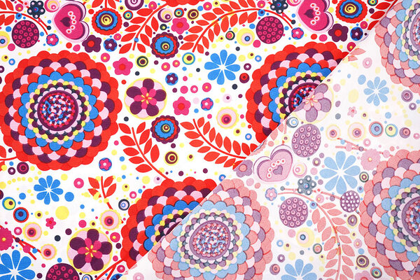Oeko-Tex®  Bi-Stretch Bedruckt Boho Bloom