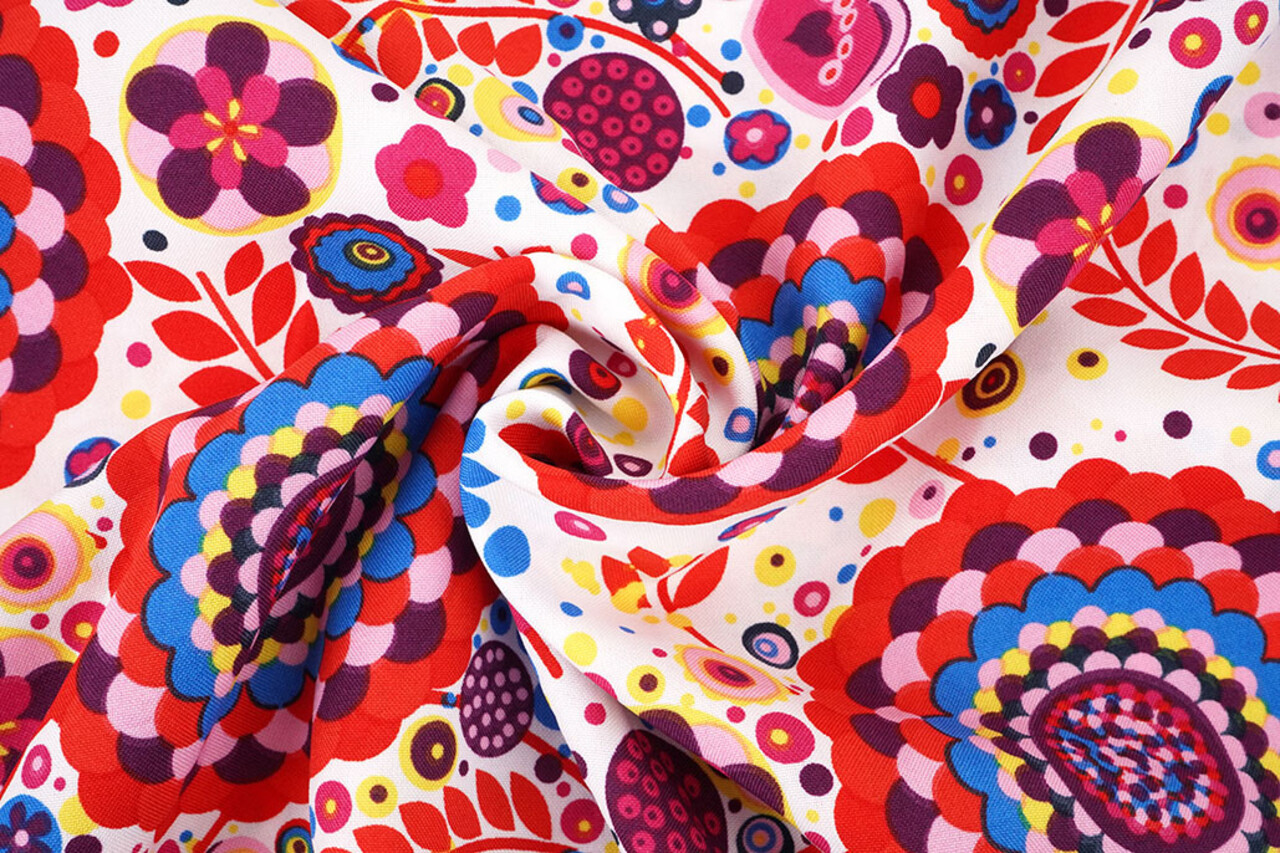 Oeko-Tex®  Bi-Stretch Bedruckt Boho Bloom