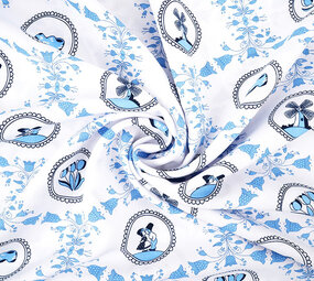 Oeko-Tex®  Bi-Stretch Printed Dutch Delft Blue