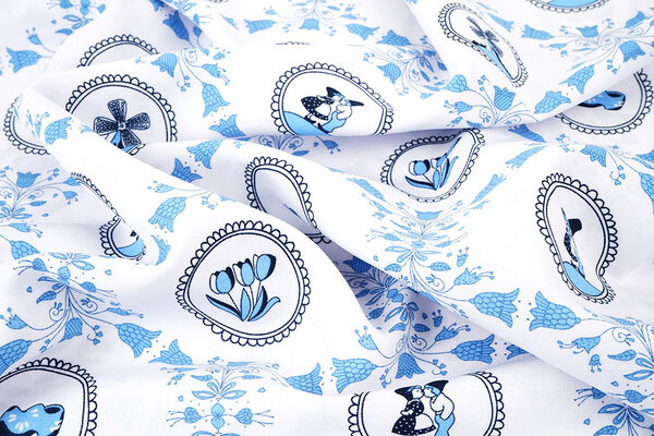 Oeko-Tex® Bi-Stretch Printed Dutch Delft Blue Oeko-Tex® Bi-Stretch Printed Dutch Delft Blue