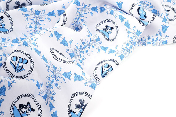 Oeko-Tex® Bi-Stretch Printed Dutch Delft Blue Oeko-Tex® Bi-Stretch Printed Dutch Delft Blue