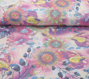 Lurex Dans Bedrukt Floral Shimmer Roze