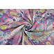 Lurex Tanz Bedruckt Floral Shimmer Rosa