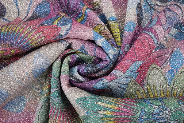 Lurex Dance Printed Floral Shimmer Pink