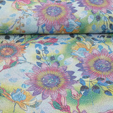Lurex Dance Printed Floral Shimmer Light Blue Lurex Dance Printed Floral Shimmer Light Blue