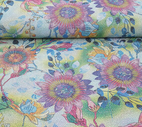 Lurex Tanz Bedruckt Floral Shimmer Hellblau Lurex Tanz Bedruckt Floral Shimmer Hellblau