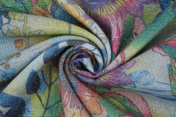 Lurex Dance Printed Floral Shimmer Light Blue Lurex Dance Printed Floral Shimmer Light Blue