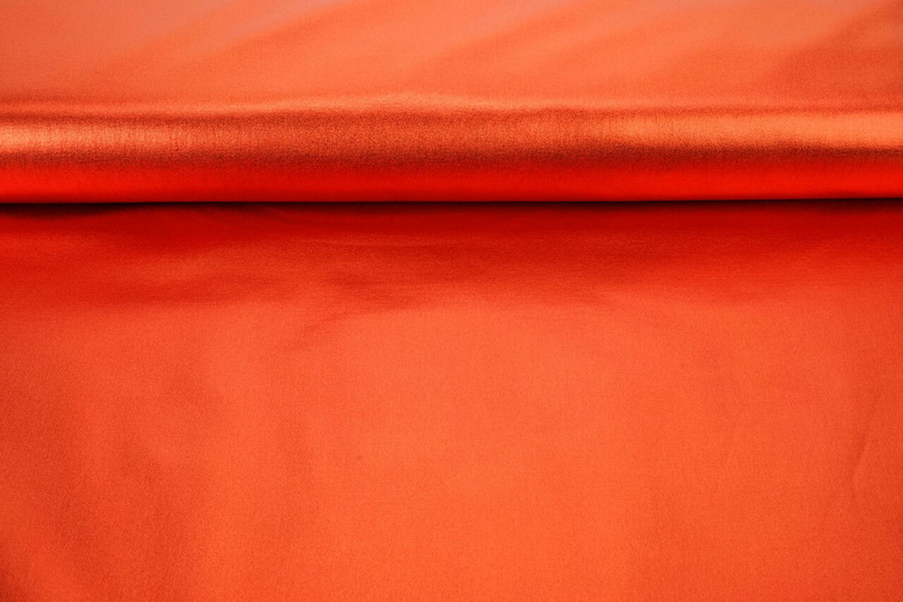 Metallic Stretch Cotton Orange-Red