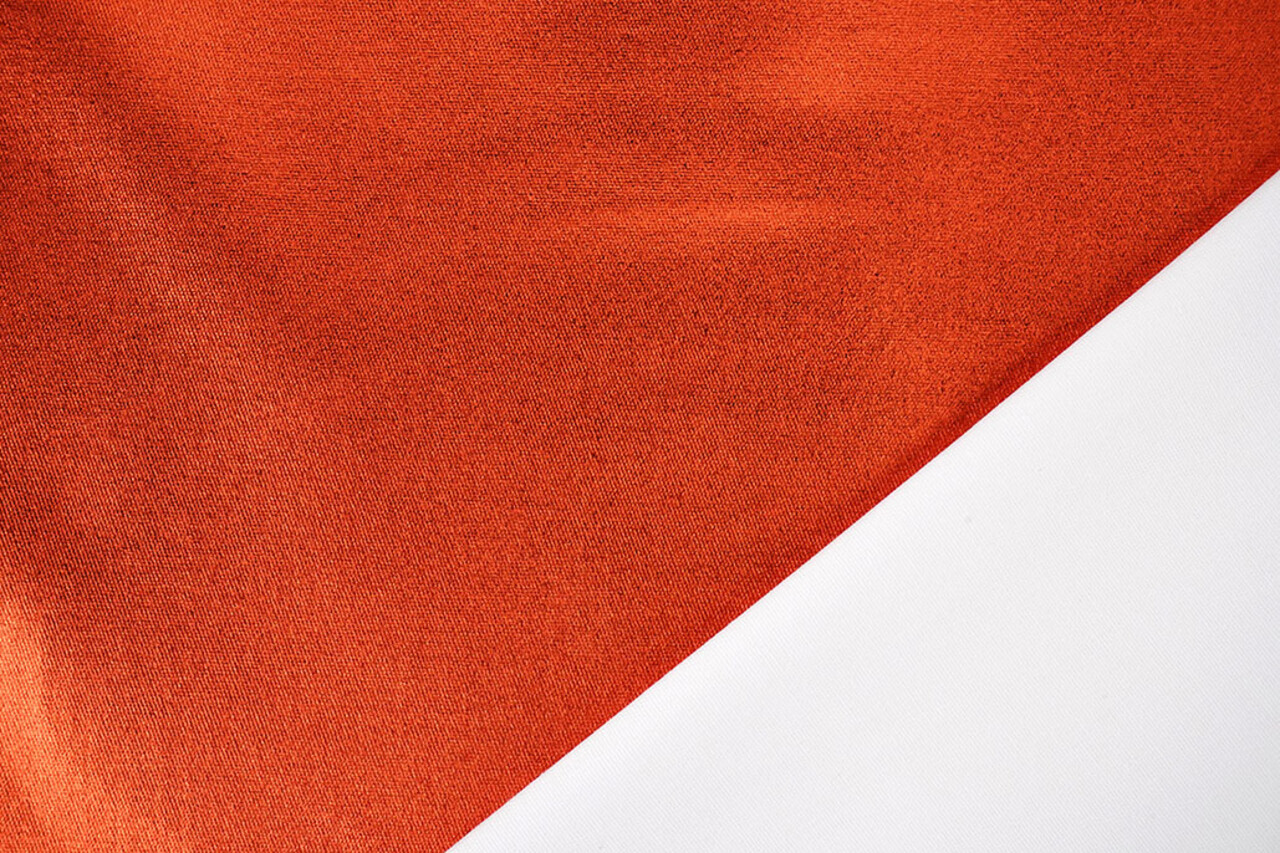 Metallic Stretch Cotton Orange-Red