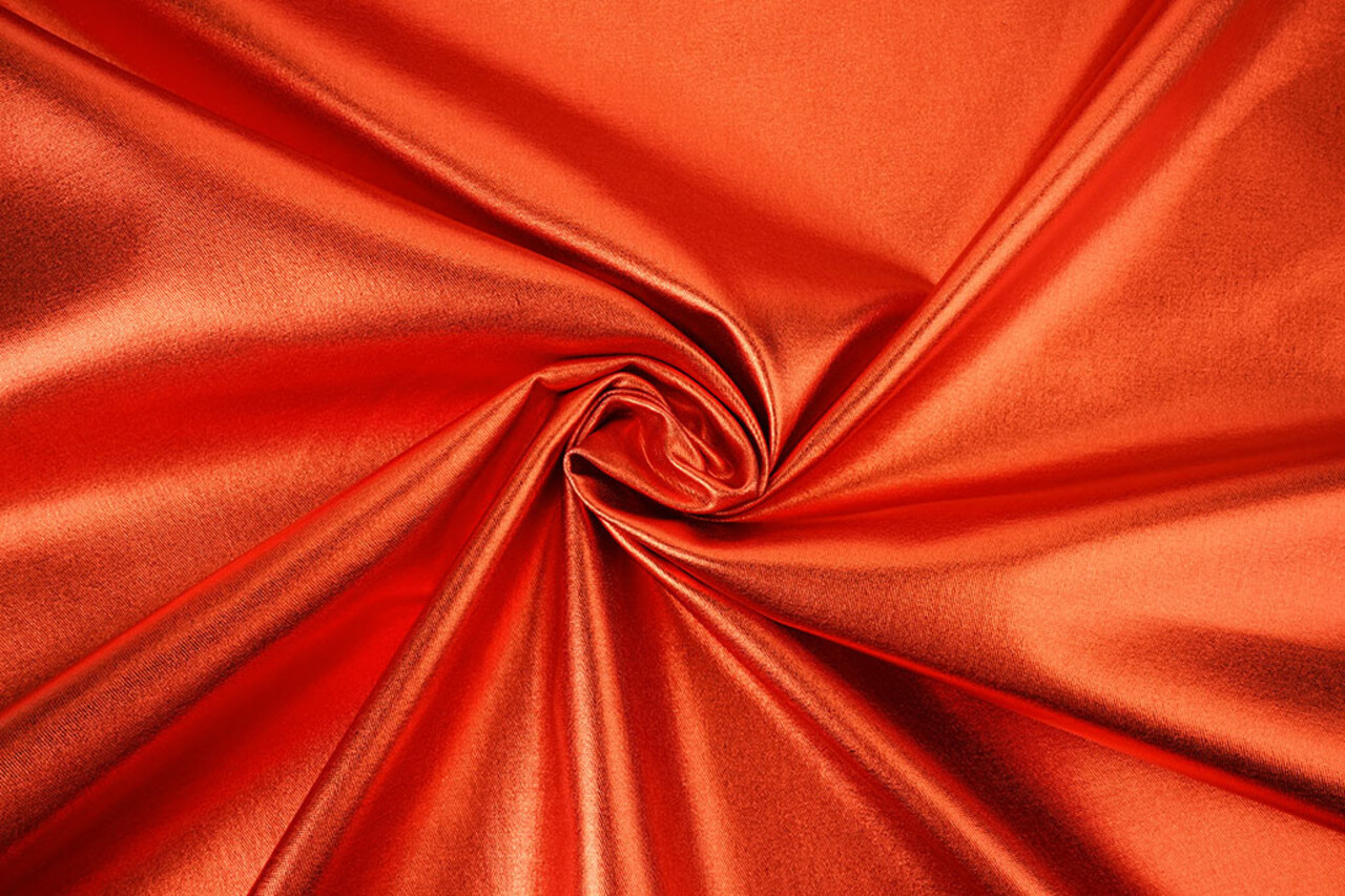 Metallic Stretch Cotton Orange-Red