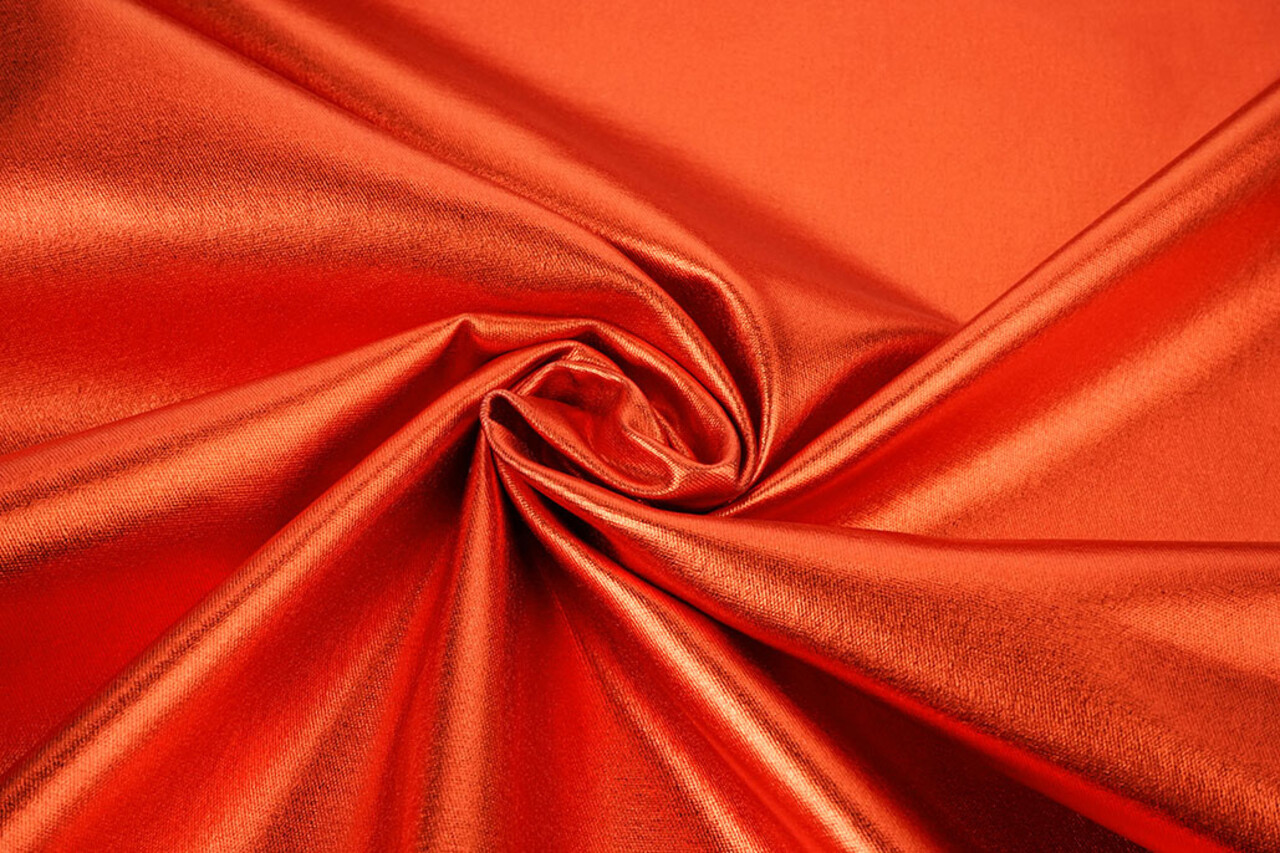Metallic Stretch Katoen Oranje-Rood Metallic Stretch Katoen Oranje-Rood