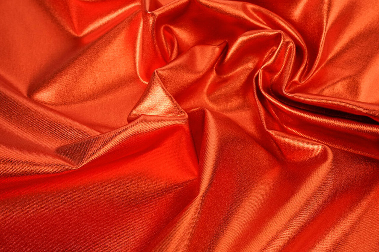 Metallic Stretch Baumwolle Orangerot