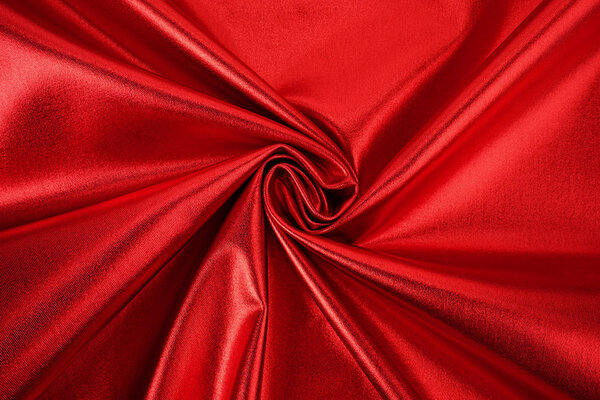 Metallic Stretch Katoen Rood