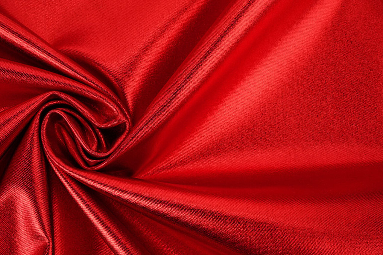 Metallic Stretch Baumwolle Rot