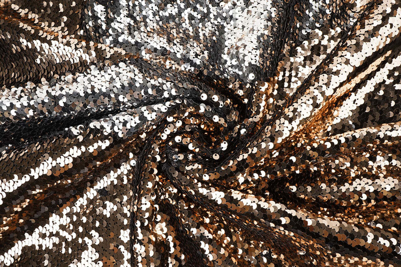 Reversible Sequin Fabric Rose Gold-Silver