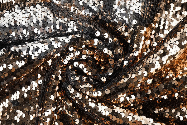 Reversible Sequin Fabric Rose Gold-Silver