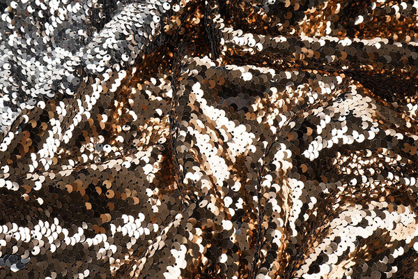 Reversible Sequin Fabric Rose Gold-Silver