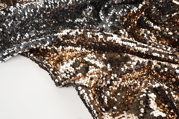 Reversible Sequin Fabric Rose Gold-Silver